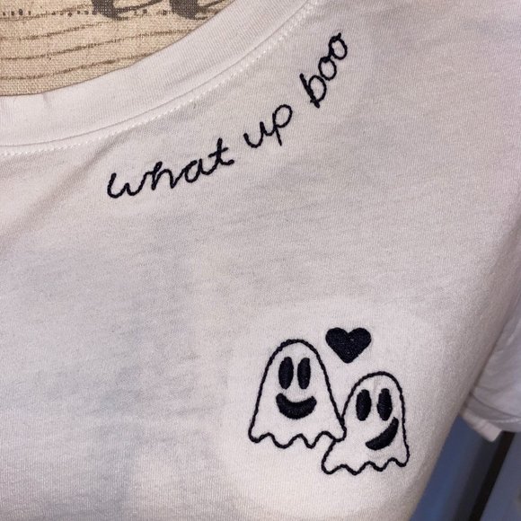 Halloween "What up boo" t-shirt - Picture 3 of 3